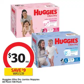 Coles Huggies ultra dry jumbo nappies offer