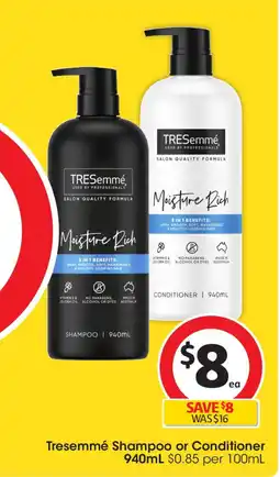 Coles Tresemmé shampoo or conditioner offer