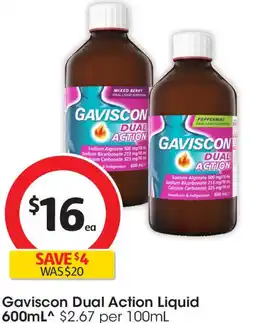 Coles Gaviscon dual action liquid offer