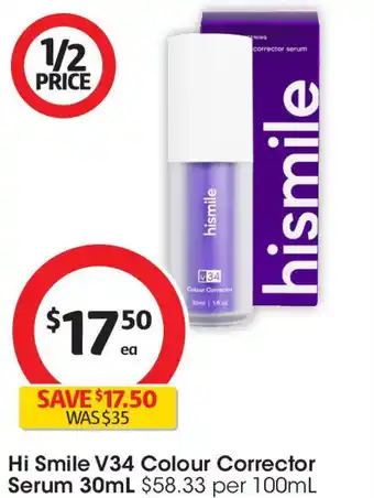 Coles Hi smile v34 colour corrector serum offer