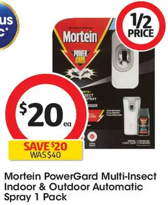 Coles Mortein powergard multi-insect indoor & outdoor automatic spray offer