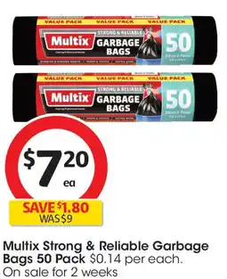 Coles Multix strong & reliable garbage bags offer