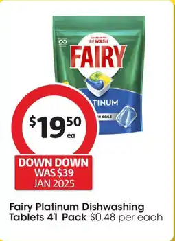 Coles Fairy platinum dishwashing tablets offer