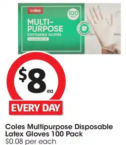 Coles Coles multipurpose disposable latex gloves offer