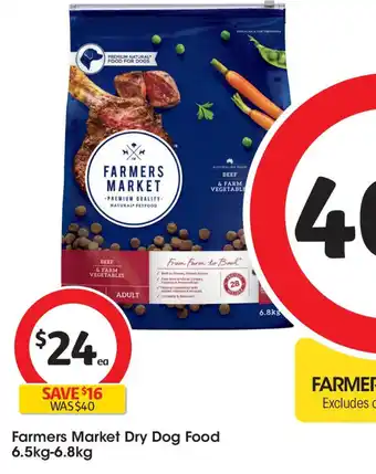 Coles Farmers market dry dog food offer