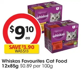 Coles Whiskas favourites cat food offer