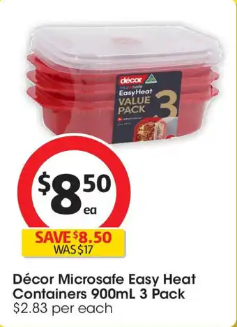 Coles Décor microsafe easy heat containers offer