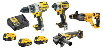 Total Tools Dewalt 18v brushless 4 piece 3x5.0ah combo kit offer