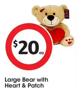 Coles Large bear with heart & patch offer