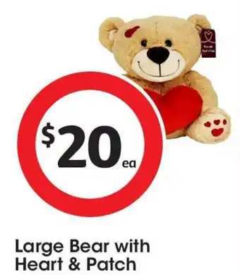 Coles Large bear with heart & patch offer