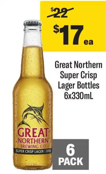 Coles Great northern super crisp lager bottles offer