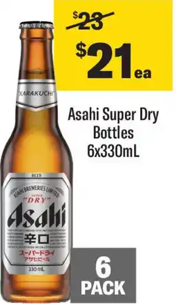 Coles Asahi super dry bottles offer