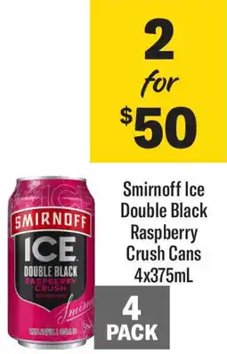 Coles Smirnoff ice double black raspberry crush cans offer