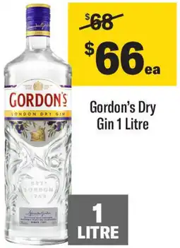 Coles Gordon's dry gin offer