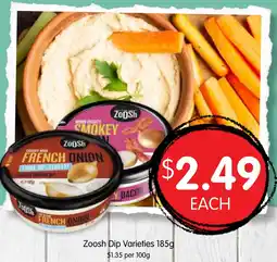 Spudshed Zoosh dip varieties offer