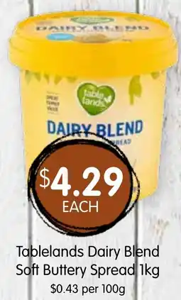 Spudshed Tablelands dairy blend soft buttery spread offer