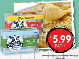 Spudshed Devondale salted or unsalted butter offer