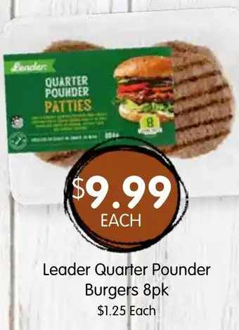 Spudshed Leader Quarter Pounder Burgers 8pk offer