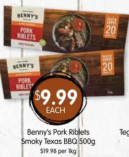 Spudshed Benny's Pork Riblets Smoky Texas BBQ offer