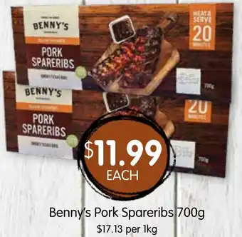 Spudshed Benny's Pork Spareribs offer