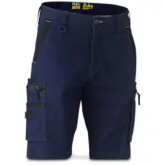 Total Tools Bisley flex & move stretch utility zip cargo short navy offer