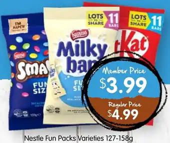 Spudshed Nestle fun packs varieties offer