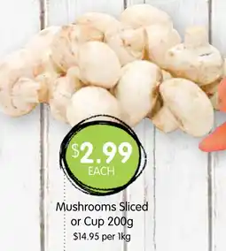 Spudshed Mushrooms sliced or cup offer