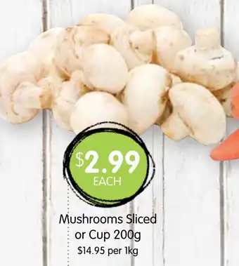 Spudshed Mushrooms sliced or cup offer