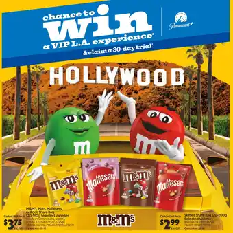 Campbells Wholesale M&M's, Mars, Maltesers or Pods Share Bag offer