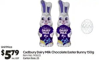 Campbells Wholesale Cadbury dairy milk chocolate easter bunny offer