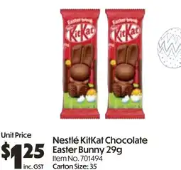 Campbells Wholesale Nestlé KitKat Chocolate Easter Bunny offer