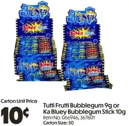 Campbells Wholesale Tutti frutti bubblegum 9g or ka bluey bubblegum stick 10g offer