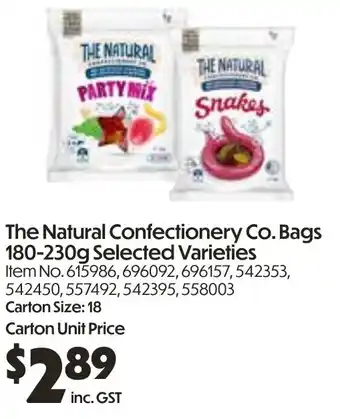 Campbells Wholesale The natural confectionery co. bags offer