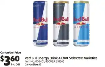 Campbells Wholesale Red bull energy drink offer