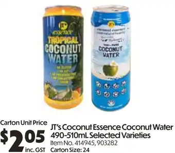 Campbells Wholesale Jt's coconut essence coconut water offer