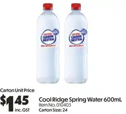 Campbells Wholesale Cool ridge spring water offer