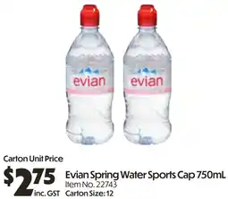 Campbells Wholesale Evian spring water sports cap offer