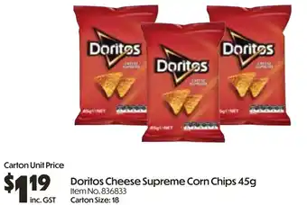 Campbells Wholesale Doritos cheese supreme corn chips offer