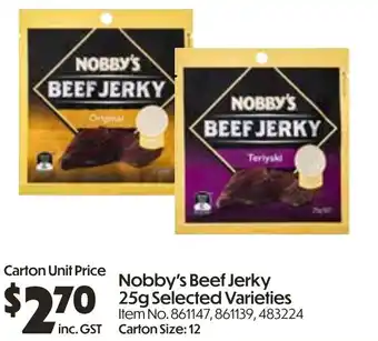 Campbells Wholesale Nobby's beef jerky offer