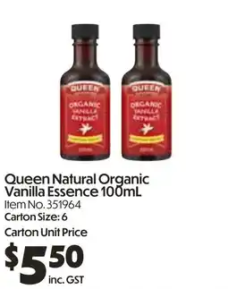 Campbells Wholesale Queen Natural Organic Vanilla Essence offer