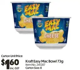 Campbells Wholesale Kraft easy mac bowl offer