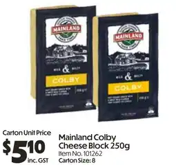 Campbells Wholesale Mainland colby cheese block offer