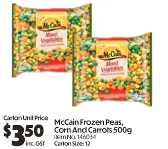 Campbells Wholesale Mccain mixed vegetables corn and carrots offer