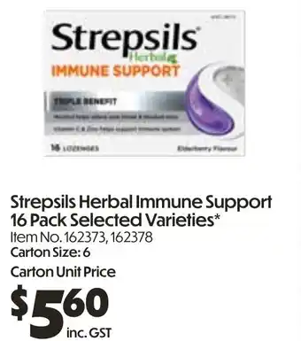 Campbells Wholesale Strepsils herbal immune support offer