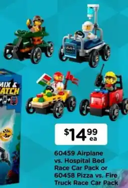 Toyworld 60459 airplane vs. hospital bed race car pack or 60458 pizza vs. fire truck race car pack offer