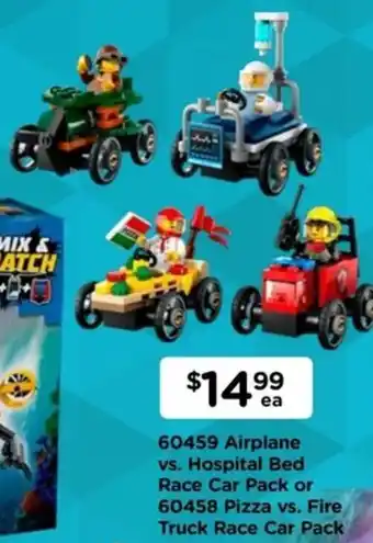 Toyworld 60459 airplane vs. hospital bed race car pack or 60458 pizza vs. fire truck race car pack offer