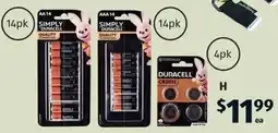 ALDI Duracell Batteries Packs offer