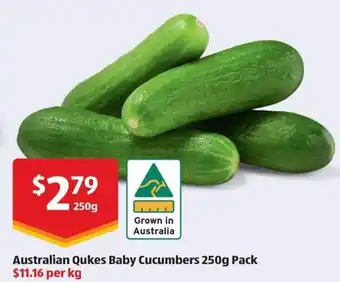 ALDI Australian Qukes Baby Cucumbers offer