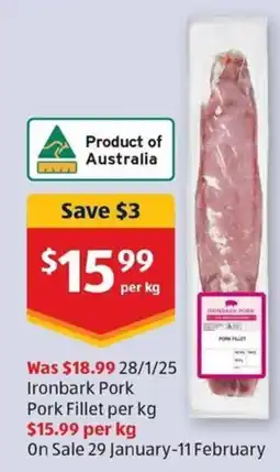 ALDI Ironbark Pork offer