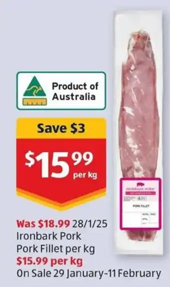 ALDI Ironbark Pork offer